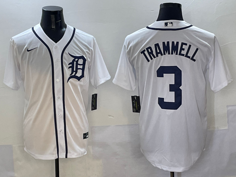 Men's Detroit Tigers Alan Trammell #3 White Limited Jersey